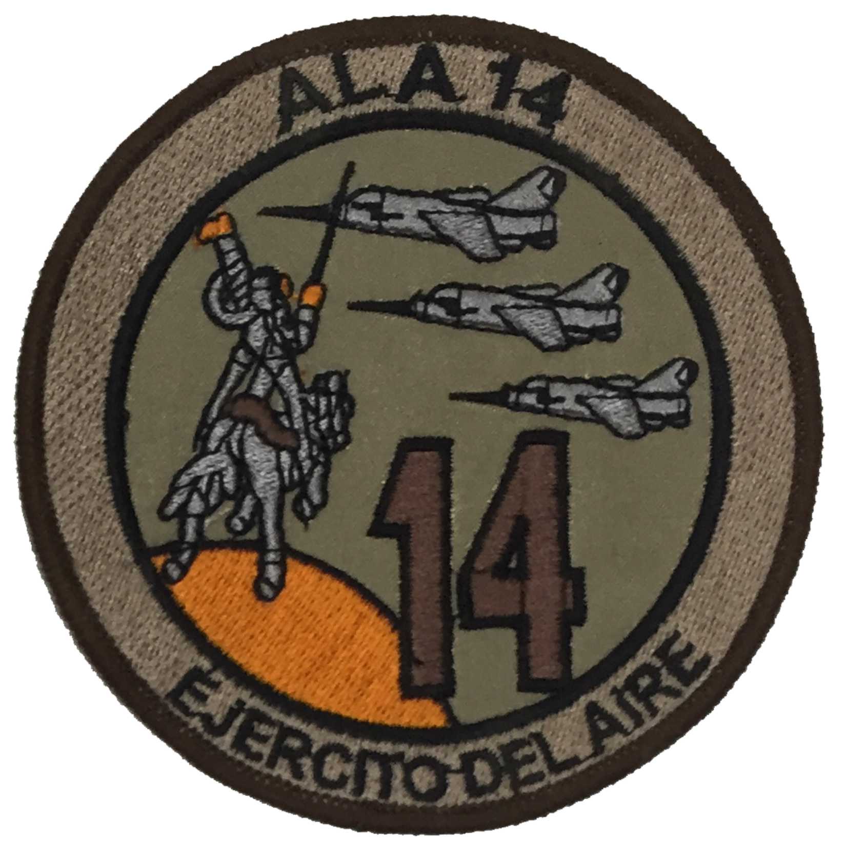 Escudo bordado Ala 14 Árido (desierto) Base Aérea de Albacete